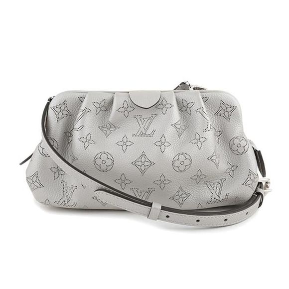 Louis Vuitton Shoulder Bag Gray Perforation Mahina Leather Trimming - Picture 1 of 9